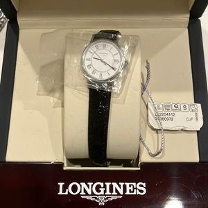 Longines original watch, leather strap, water resistant.